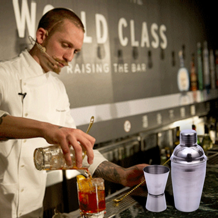 5 in 1 Classic Stainless Steel Shaker Set, Capacity: 550ml (Shaker + Jigger + Strainer + Ice Clip + Stirrer Pipe)(Silver)
