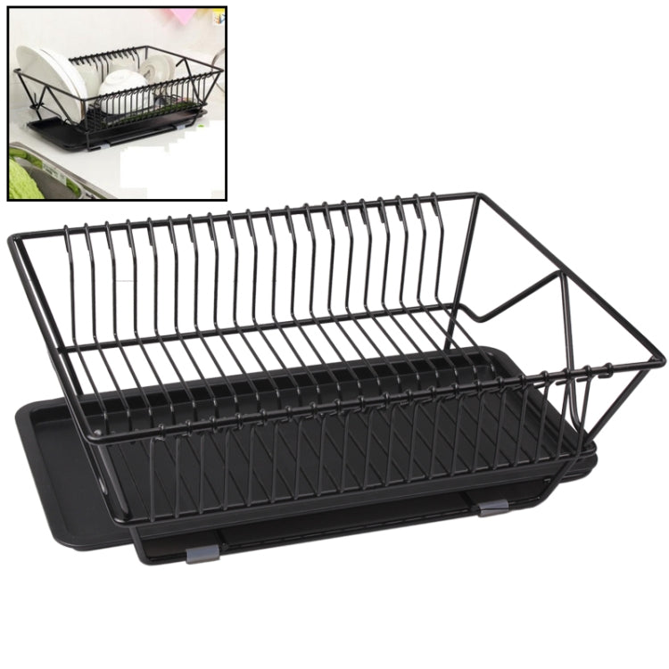 Kitchen Tableware / Dinnerware Draining Rack with Tray(Black)