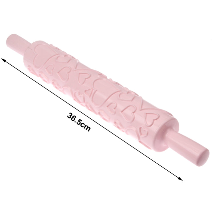 Patterned Fondant Rolling Pin / Embossing Rolling Pin Stick Cake Cookie Mold Tool (Length: 36.5cm)(Pink)