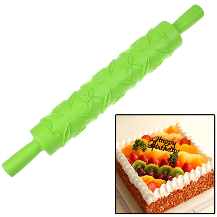 Patterned Fondant Rolling Pin / Embossing Rolling Pin Stick Cake Cookie Mold Tool (Length: 36.5cm)(Green)