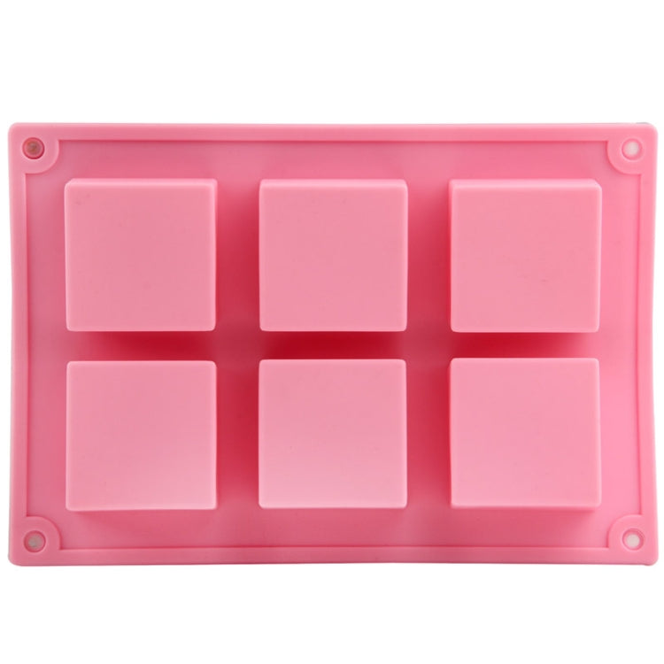 High Quality 6 Holes Square Shape Silicone Material Cake Mold