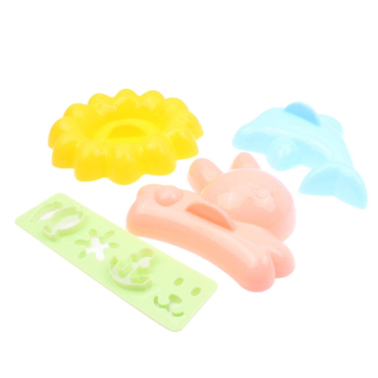 Cute Rabbit + Dolphin + Flower Style DIY Bento Meal Molds Set / Rice Cake Mold