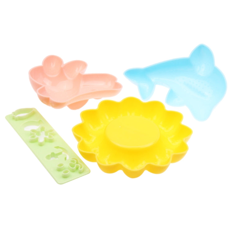 Cute Rabbit + Dolphin + Flower Style DIY Bento Meal Molds Set / Rice Cake Mold