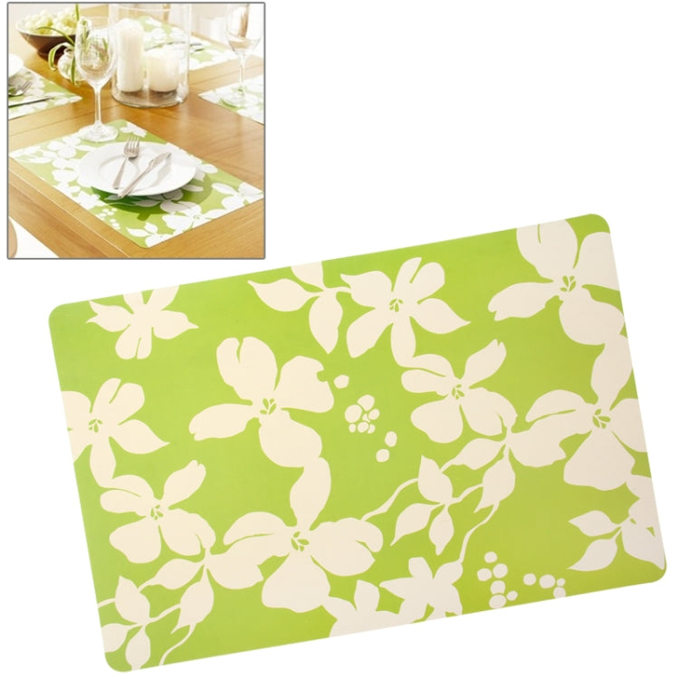4 PCS Flower Pattern Heat-resistant Anti-skidding PVC Heat Insulation Mat(Green)