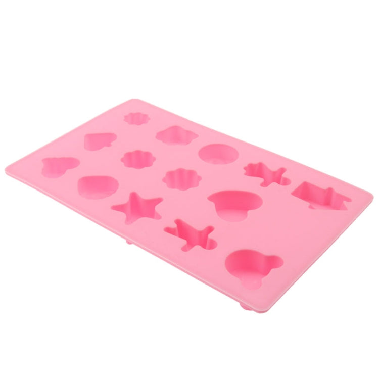 Creative Cartoon Shape 14-Grid Ice Cube Tray(Pink)