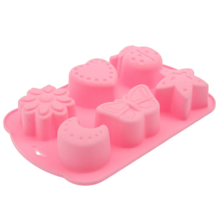 Creative Cartoon Shape 6-Grid Ice Cube Tray(Pink)