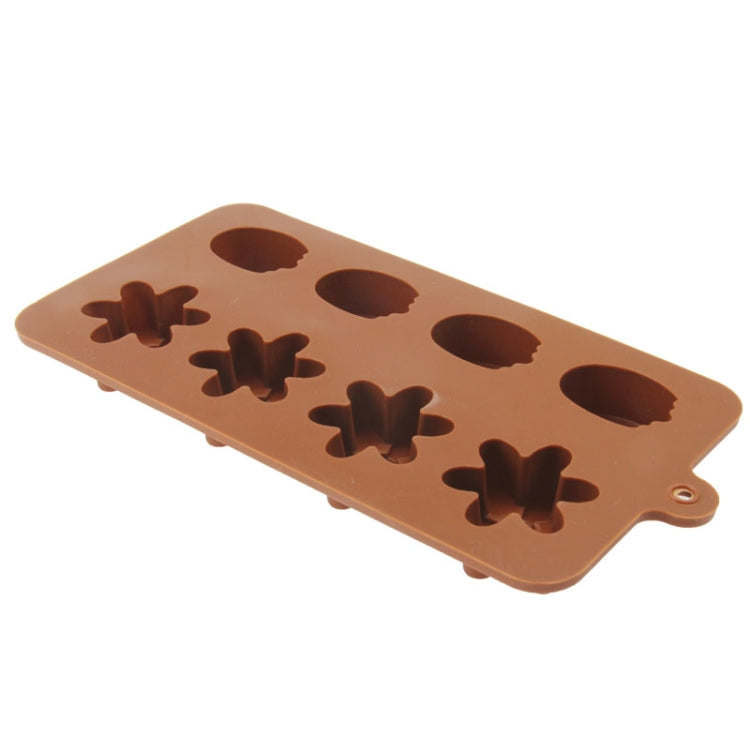 Lovely Flower Shape 8-Grid Ice Cube Tray(Brown)