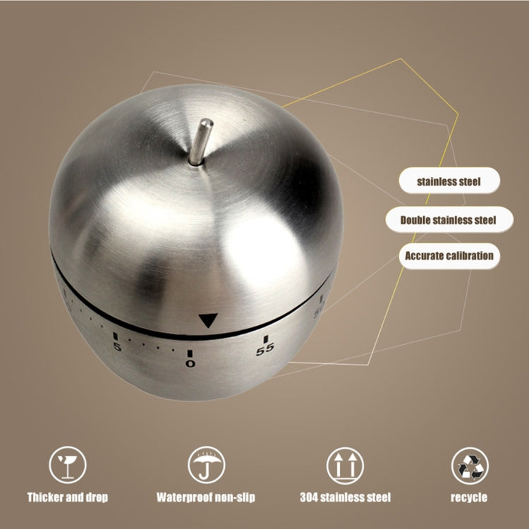 Fashion Apple Shape Stainless Steel Convenient Timer(Grey)