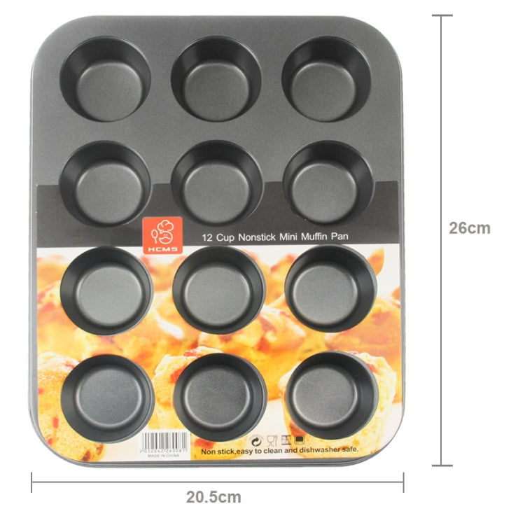 12 Holes Nonstick Mini Muffin Mold Stainless Steel Pan