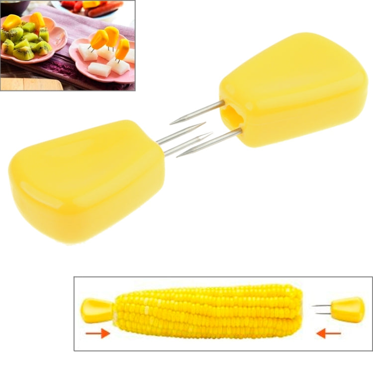 Niblet Corn Holder with Stainless Steel Prong, Pack of 6(Yellow)