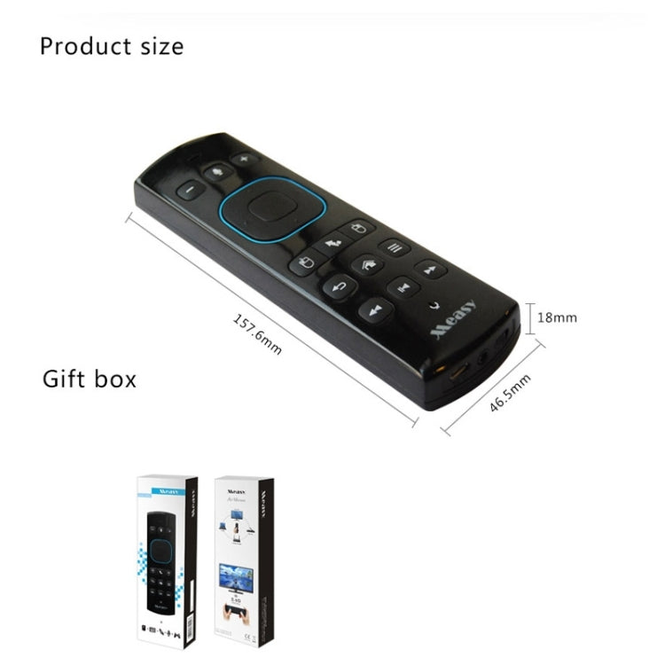 Measy GP830 Air Mouse Wireless Somatosensory Remote Control Keyboard with Game Pad Function and Voice Transceiver(Black)