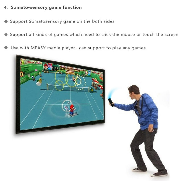 Measy GP830 Air Mouse Wireless Somatosensory Remote Control Keyboard with Game Pad Function and Voice Transceiver(Black)