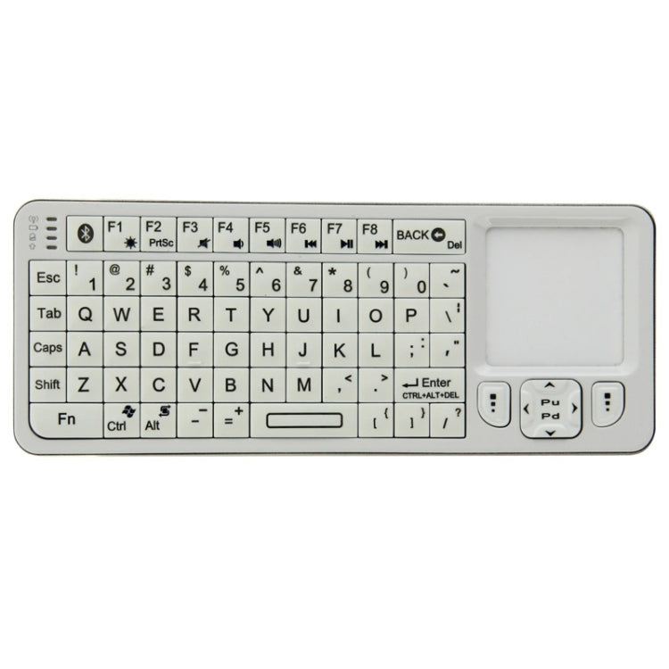 Handheld Bluetooth Keyboard With Touchpad Mouse & IR Remote for PC Notebook Smart Google TV Box(White)