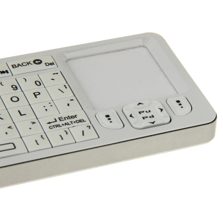 Handheld Bluetooth Keyboard With Touchpad Mouse & IR Remote for PC Notebook Smart Google TV Box(White)