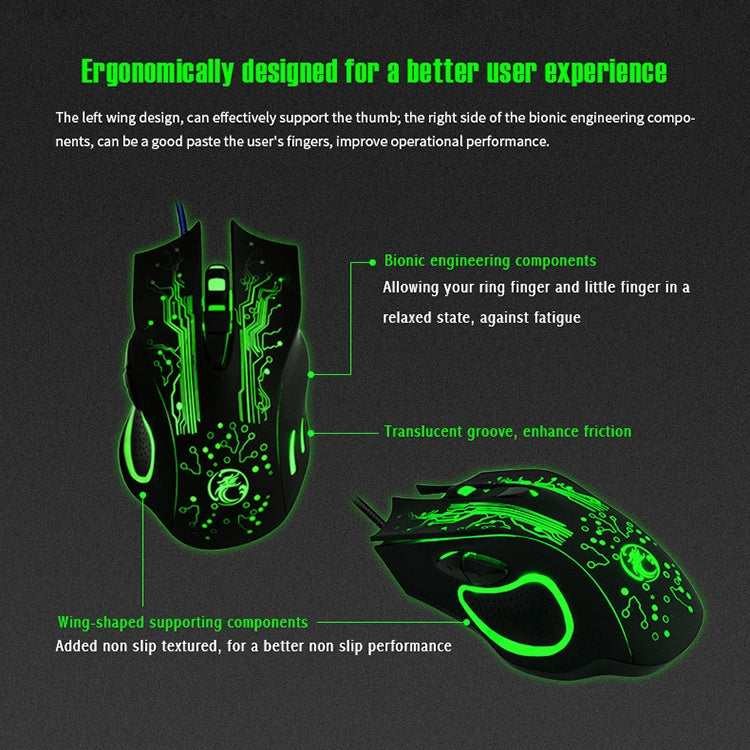 Estone X9 USB 6 Buttons 2400 DPI Wired Multi Color LED Optical Gaming Mouse for Computer PC Laptop(Black)