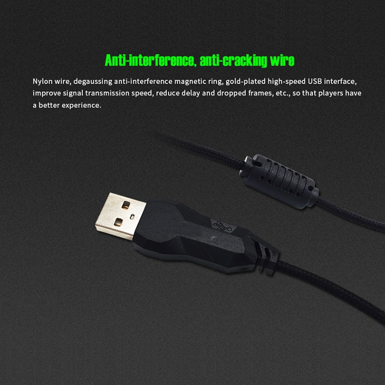 Estone X9 USB 6 Buttons 2400 DPI Wired Multi Color LED Optical Gaming Mouse for Computer PC Laptop(Black)