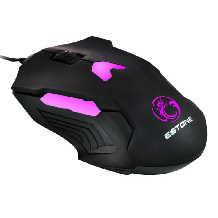Estone GT700 2400DPI Adjustable USB Wired Multi Color LED Optical Gaming Computer Mouse(Black)