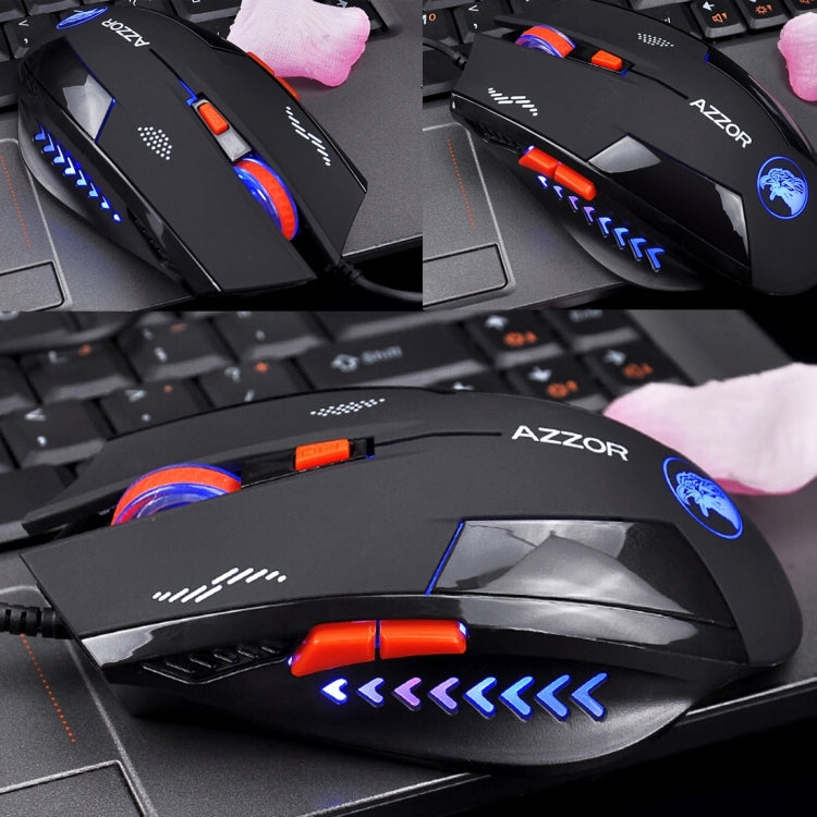 Azzor Fabulous X3 USB 6 Buttons Wired 2400DPI Optical Gaming Mouse for Computer PC Laptop