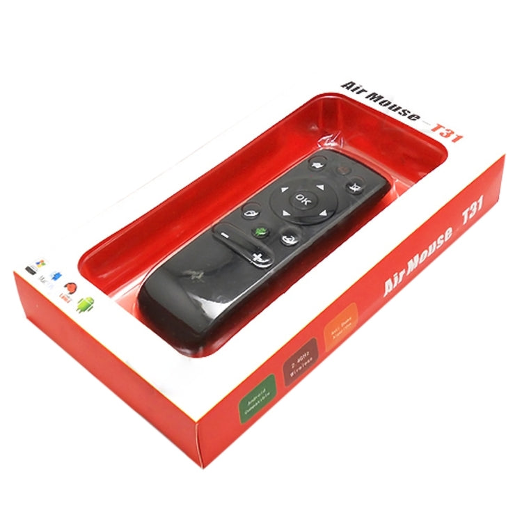 T31 Wireless Fly Air Mouse 6-Axis Gyroscope 2.4G Remote Control 3D Sense Motion Stick for Android TV Box(Black)