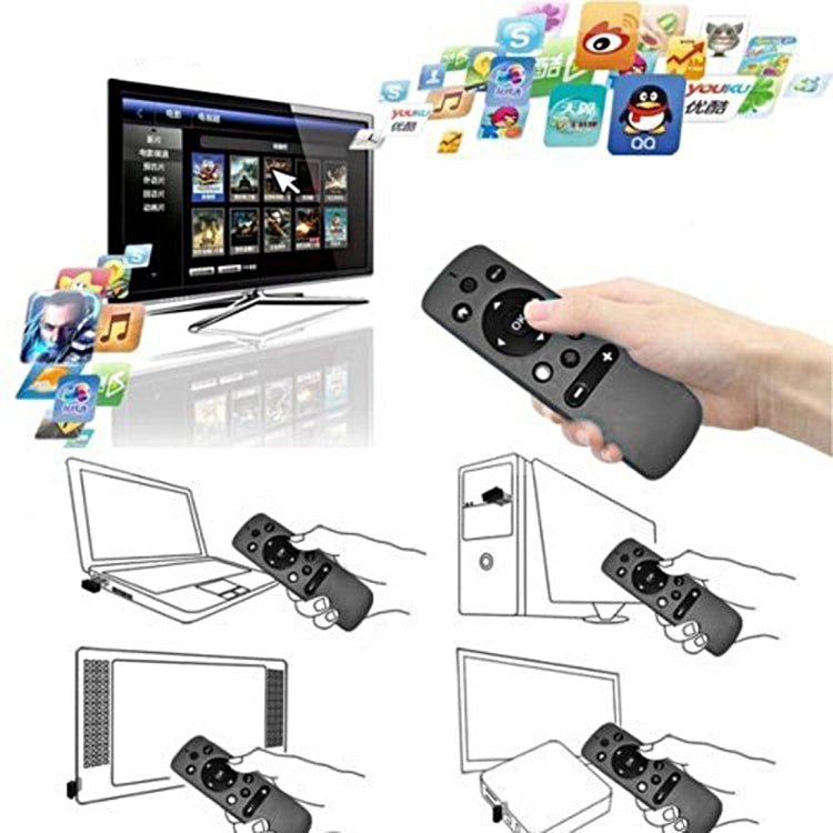 T31 Wireless Fly Air Mouse 6-Axis Gyroscope 2.4G Remote Control 3D Sense Motion Stick for Android TV Box(Black)
