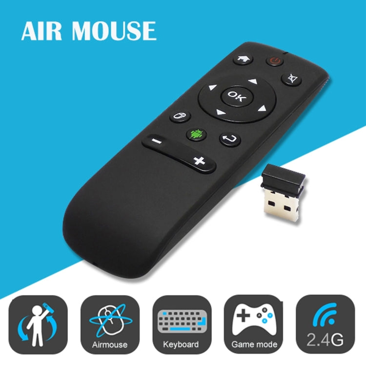 T31 Wireless Fly Air Mouse 6-Axis Gyroscope 2.4G Remote Control 3D Sense Motion Stick for Android TV Box(Black)