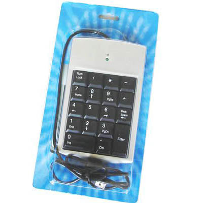 USB numeric keyboard with 18 keys with hub(Black)