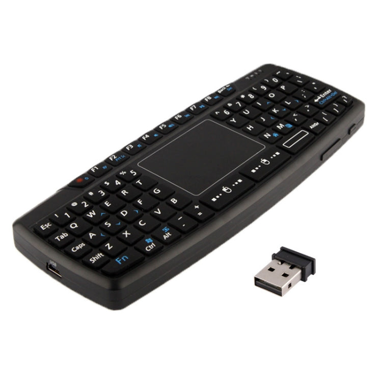 KB-168 2.4G Ultra Mini Air Mouse Wireless Keyboard with Touchpad(Black)