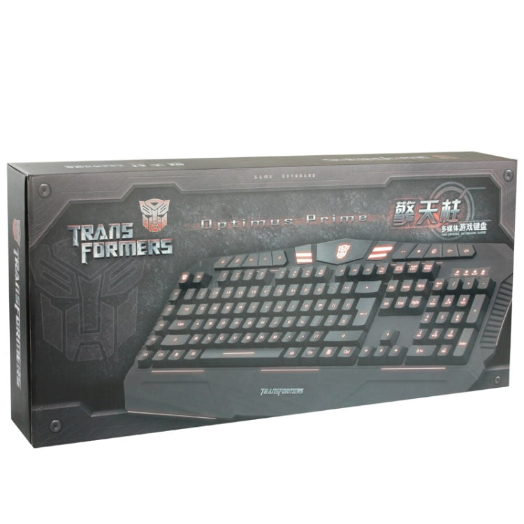 Aula Transformers Series Optimus Prime Pattern Wired USB Multi-media Silent / Non-slip Game Keyboard with Colorful Backlight