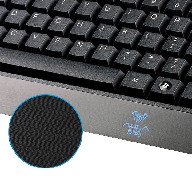 Aula Series 110 Keys High-end Wired Gaming Keyboard with 6 x Replacement Key & Gold-plated USB Port(Black)