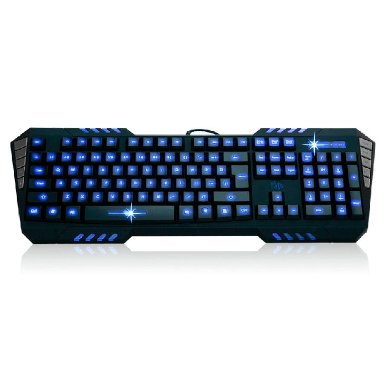 AULA Series USB Wired Backlit Blue Gaming Keyboard with Custom Programming Button