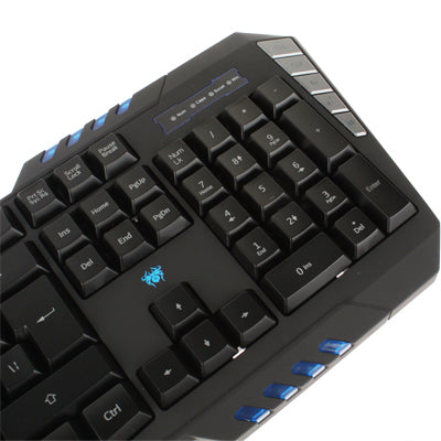 AULA Series USB Wired Backlit Blue Gaming Keyboard with Custom Programming Button