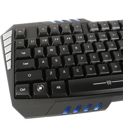 AULA Series USB Wired Backlit Blue Gaming Keyboard with Custom Programming Button