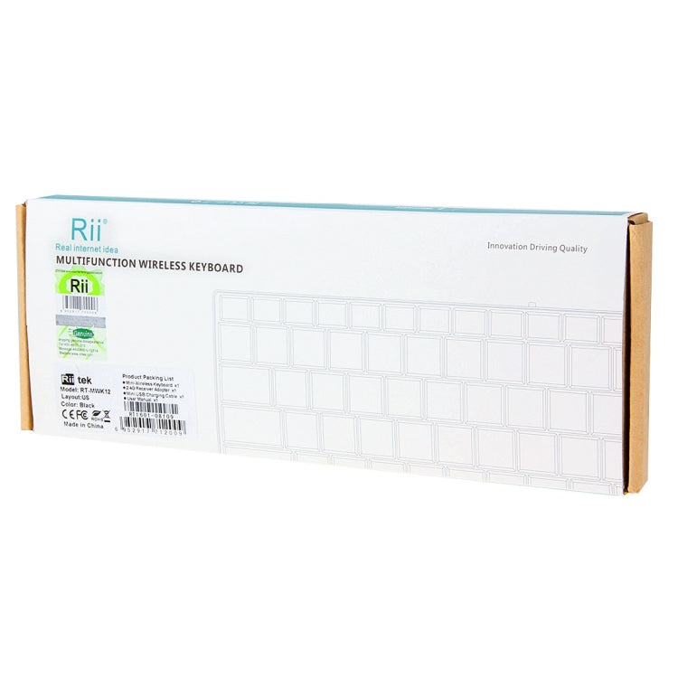 Rii mini RT-MWK12 QWERTY Touchpad Ultra Slim Multifunction Wireless 2.4GHz Keyboard for Sony PS3 / HTPC / Android TV Box