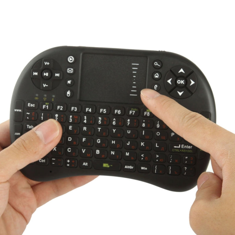 UKB-5400-RF 2.4GHz Mini Wireless Keyboard Mouse Combo with Touchpad & USB Receiver, English Keyboard / Russian Keyboard(Black)