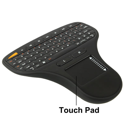 N5903 2.4GHz Mini Wireless Keyboard with Touchpad & USB Mini Receiver, Size: 137 x 125 x 28mm(Black)