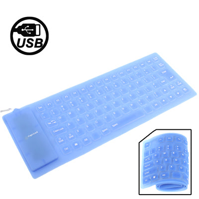 85 Keys USB 2.0 Full Sized Waterproof Flexible Silicone Keyboard with PS2 Adapter