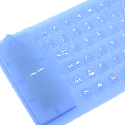 85 Keys USB 2.0 Full Sized Waterproof Flexible Silicone Keyboard with PS2 Adapter