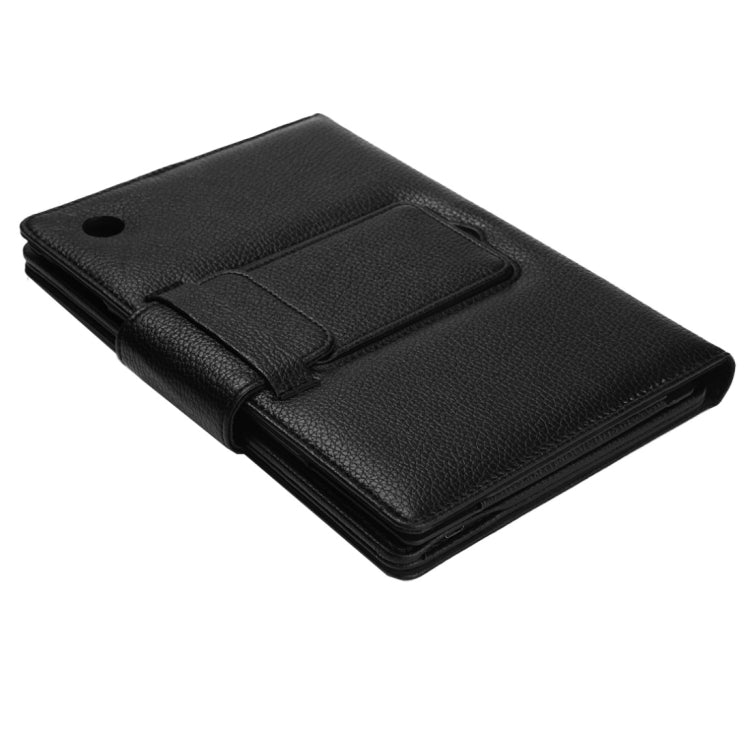 Litch Texture Detachable Bluetooth Keyboard Leather Tablet Case With Holder for Kindle Fire HD 7 (2015)(Black)