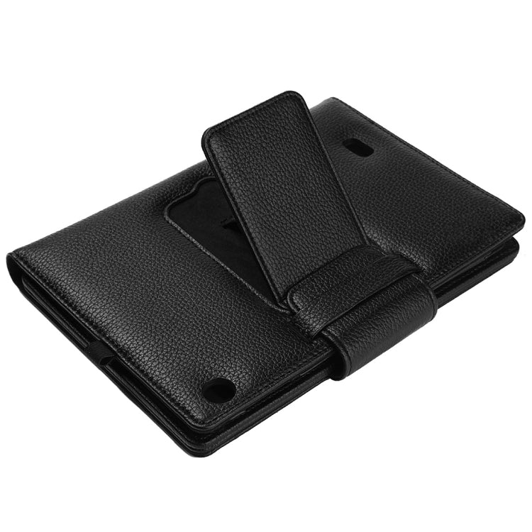 Litch Texture Detachable Bluetooth Keyboard Leather Tablet Case With Holder for Kindle Fire HD 8 (2015)(Black)