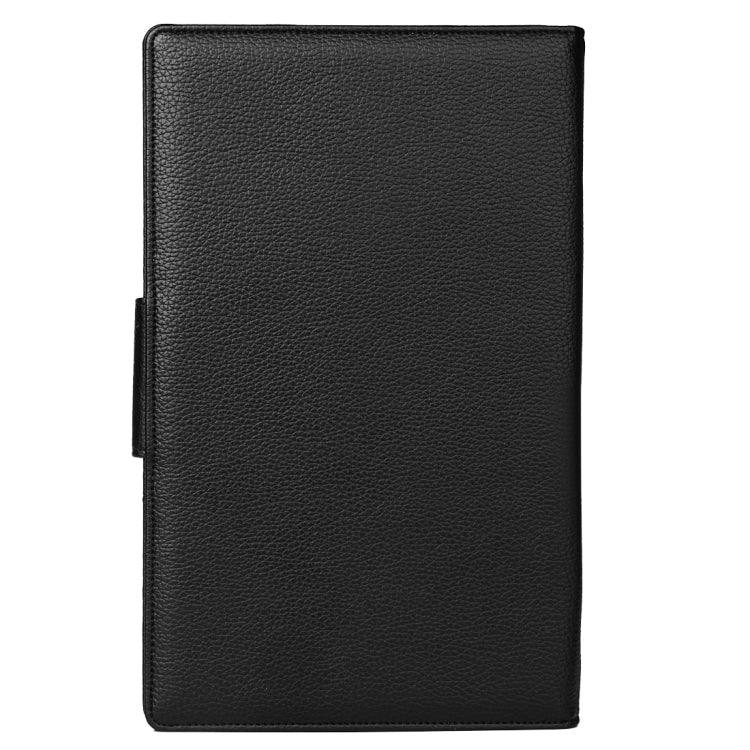 Litch Texture Detachable Bluetooth Keyboard Leather Tablet Case With Holder for Kindle Fire HD 10 (2015)(Black)