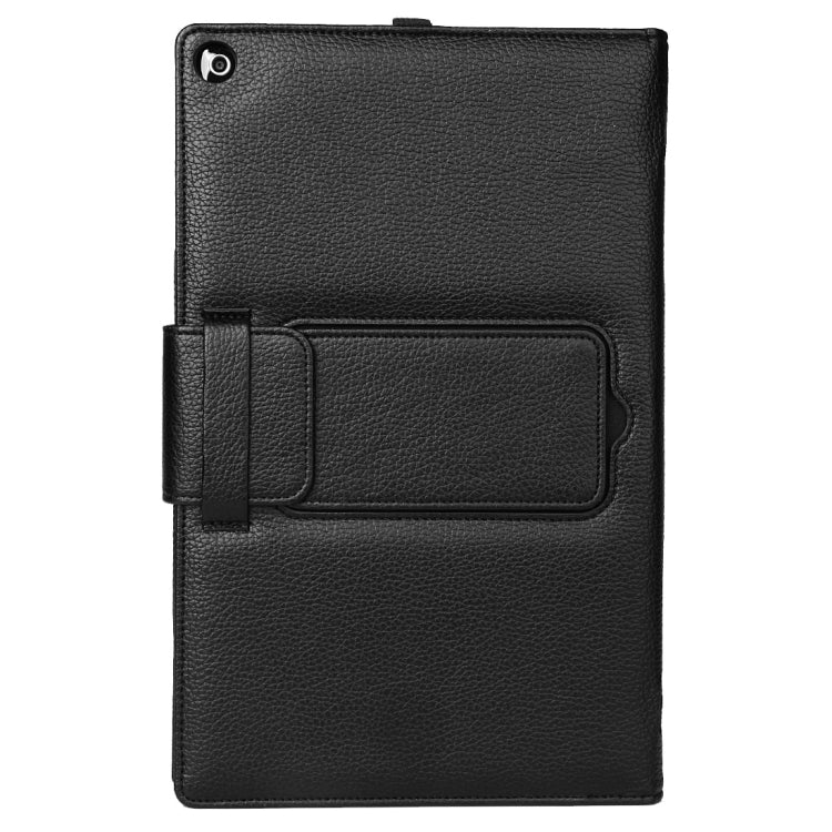 Litch Texture Detachable Bluetooth Keyboard Leather Tablet Case With Holder for Kindle Fire HD 10 (2015)(Black)