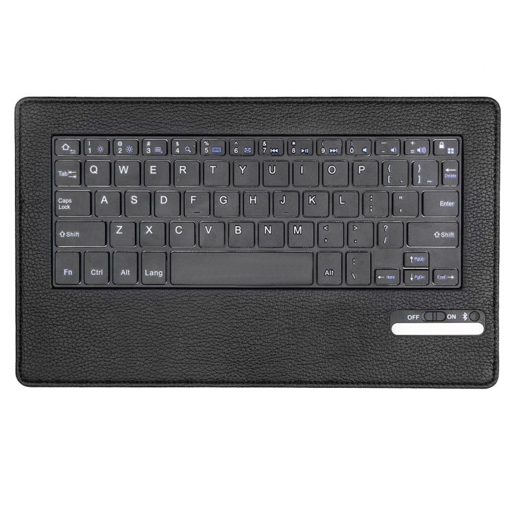 Litch Texture Detachable Bluetooth Keyboard Leather Tablet Case With Holder for Kindle Fire HD 10 (2015)(Black)