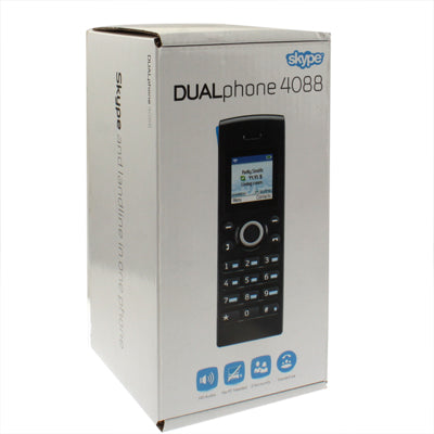 Dual-model No PC Required Cordless Skype and Landline Phone, Support Two Skype Account Login, Wireless transmission range: 50M(Black)