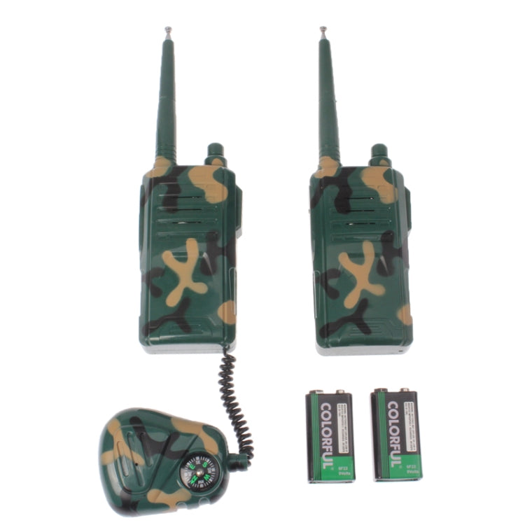 300m Receiving Range Camouflage Interphone Walkie Talkie with Compass & Batteries