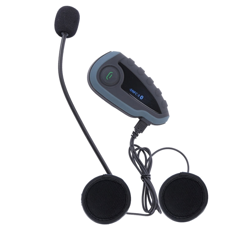 V8 1200m 5 Riders Motorcycle Helmet Bluetooth Intercom Stereo Headset with Remote Controller, Support NFC & FM & Automatic Answering Phone Function(Black)