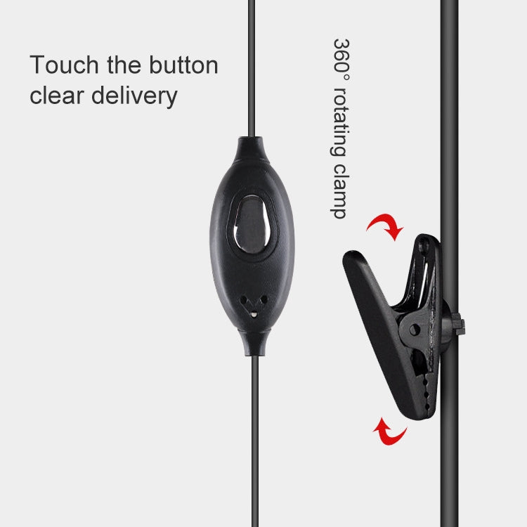 Handheld Transceiver Earphone for Walkie Talkies, 3.5mm + 2.5mm Plug(Black)