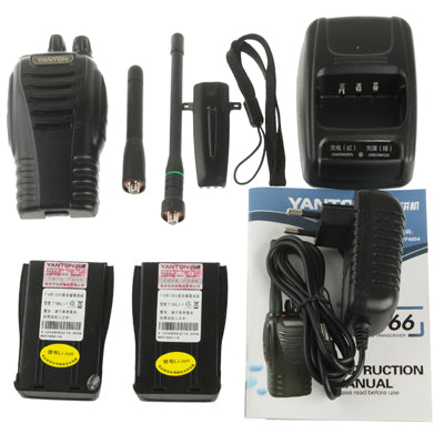 T-666 Handheld Walkie Talkie with FM Radio, Support 16 channels, Scan Channel and Monitor Function, Frequency Range: 400-470MHz
