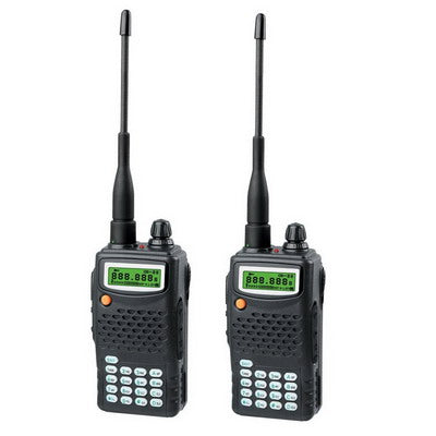 2 pcs Walkie Talkie, Support 99 channels, Keypad and LCD backlight function, Multi-scan function, Frequency range: 136-174 MHz