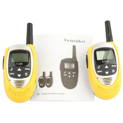2 PCS T-228 Walkie Talkies, Support 8 channels, Scan Channel and Monitor Function, Frequency range: 400-470MHz(Yellow)