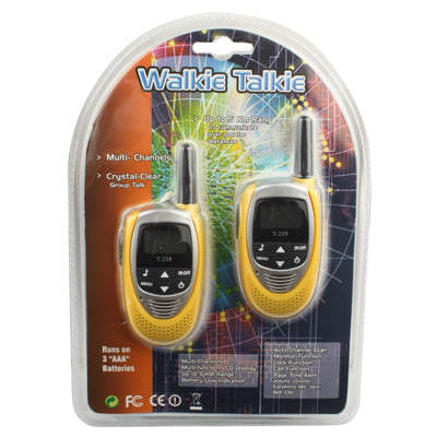 2 PCS T-228 Walkie Talkies, Support 8 channels, Scan Channel and Monitor Function, Frequency range: 400-470MHz(Yellow)